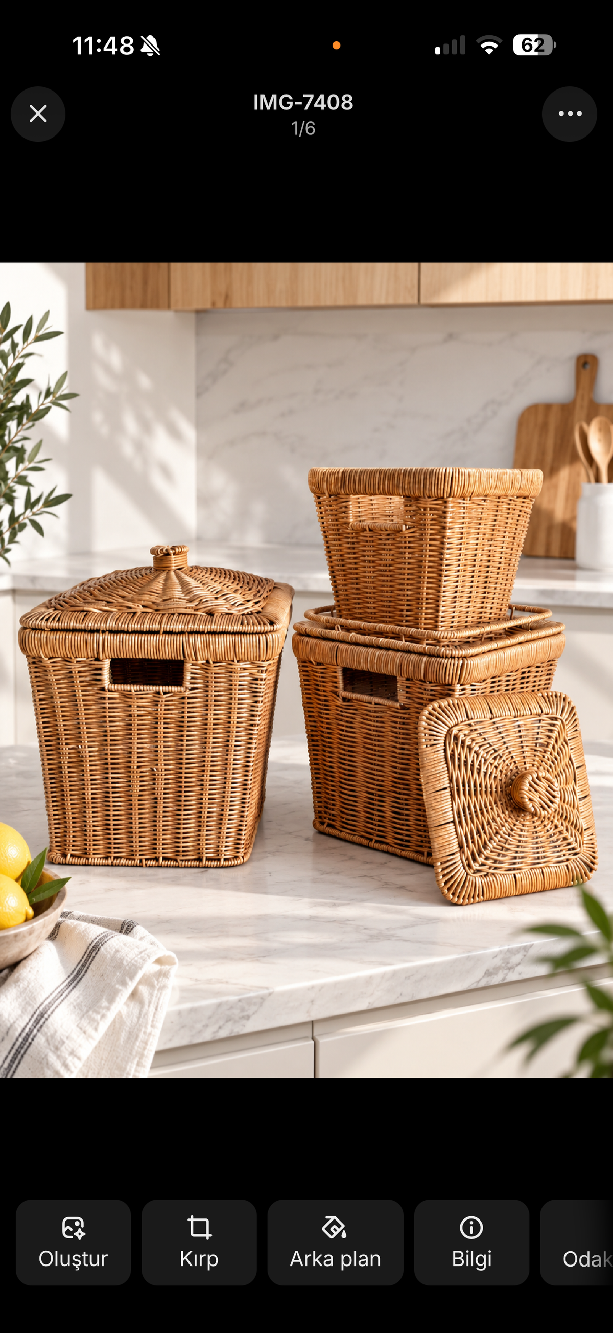 Linda Kare 3 Boy Rattan Patates Soğanlık Seti KOD:
