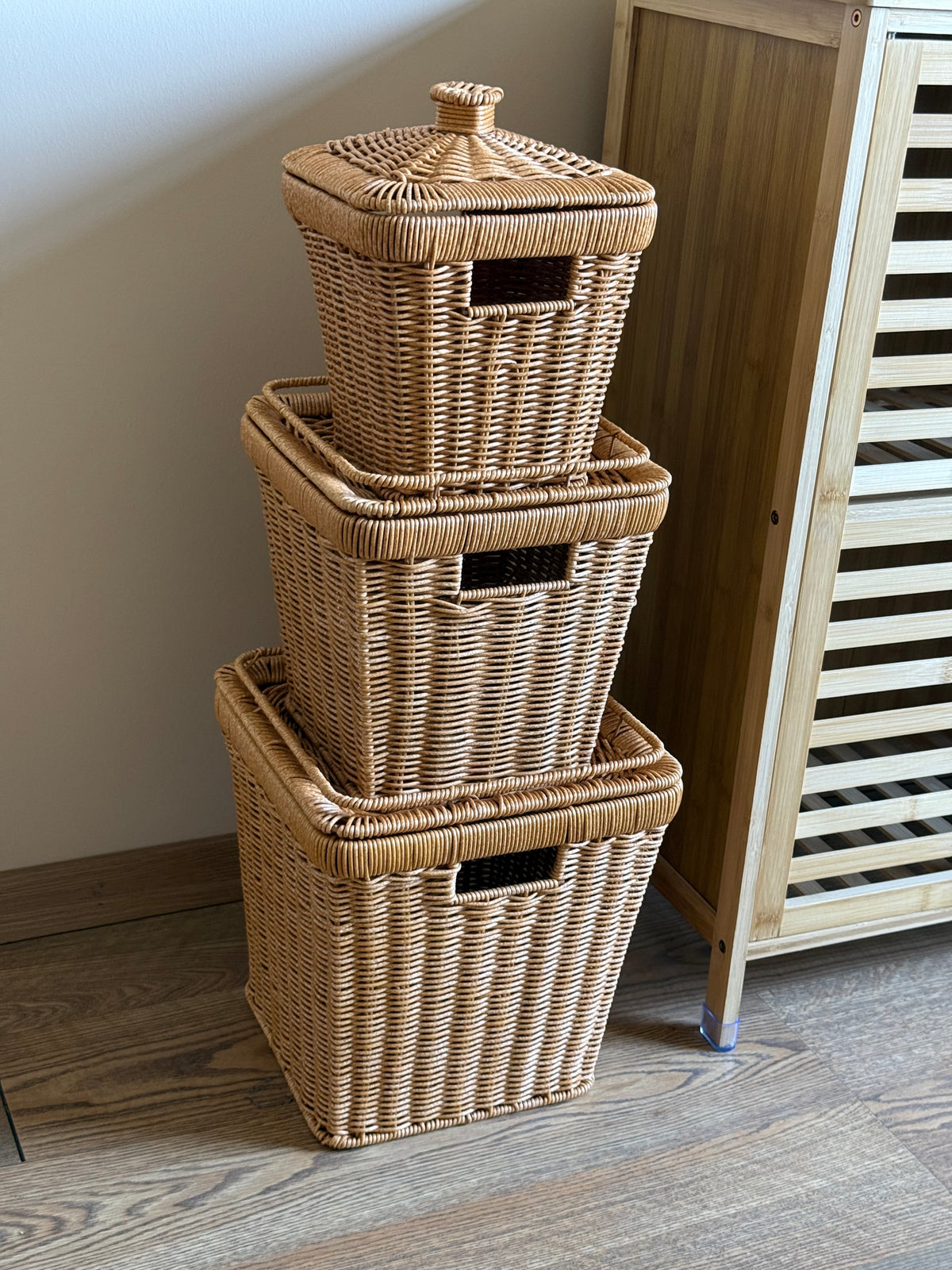 Linda Kare 3 Boy Rattan Patates Soğanlık Seti KOD: