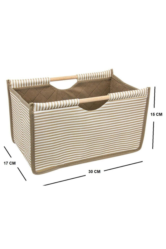 Tahta Saplı Düzenleyici Kutu Mini Boy 30x17x15 Cm - Kahverengi
