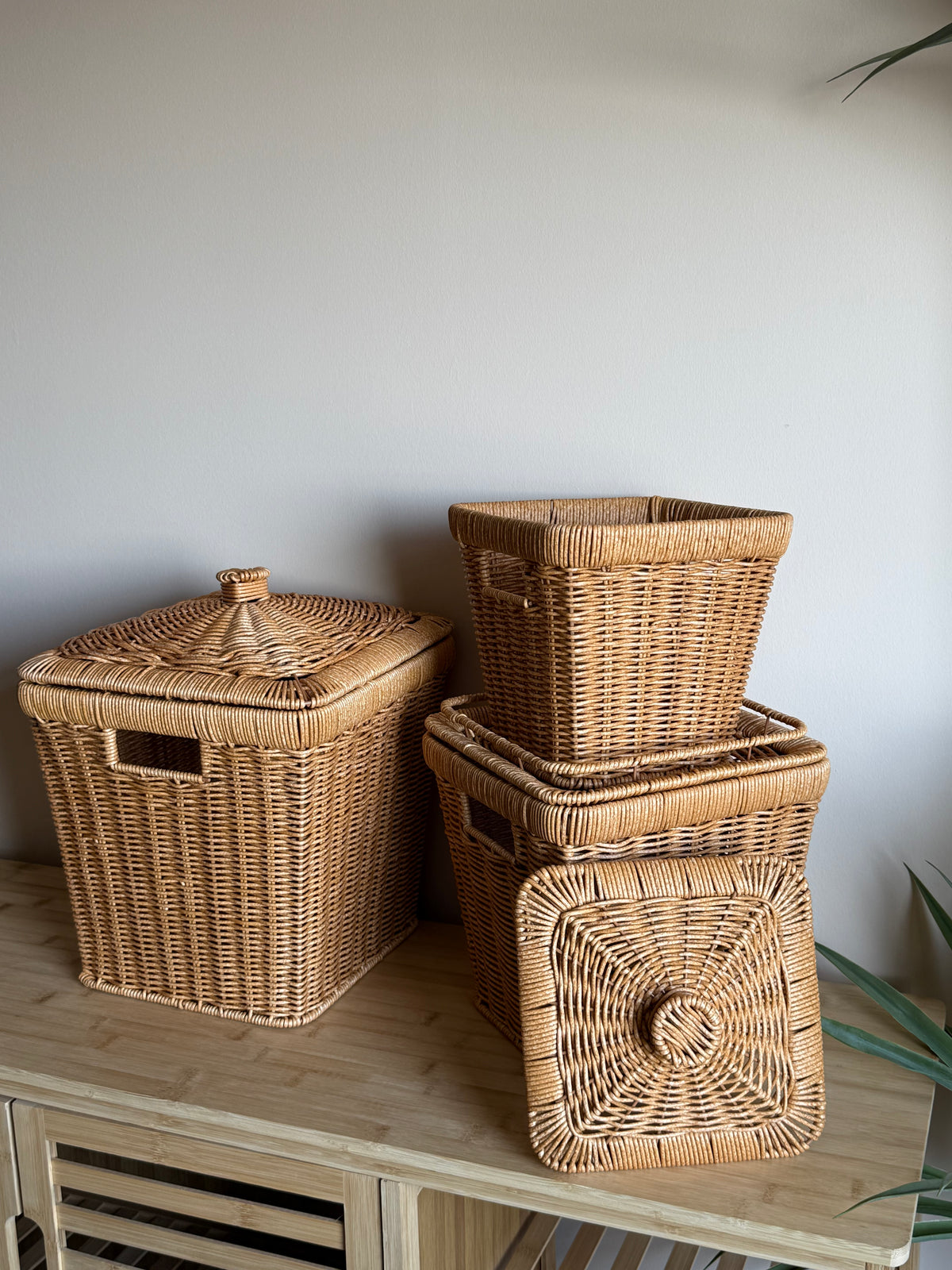 Linda Kare 3 Boy Rattan Patates Soğanlık Seti KOD: