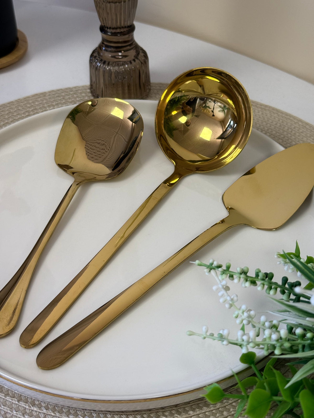 Aden Gold Küçük Boy Servis Seti 3 Adet