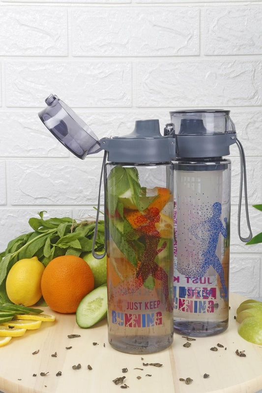 1 Adet Desenli Kilitli Kendiliğinden Süzgeçli Kolay Taşınabilir Detoks Sporcu Diyet Matarası 800 ML
