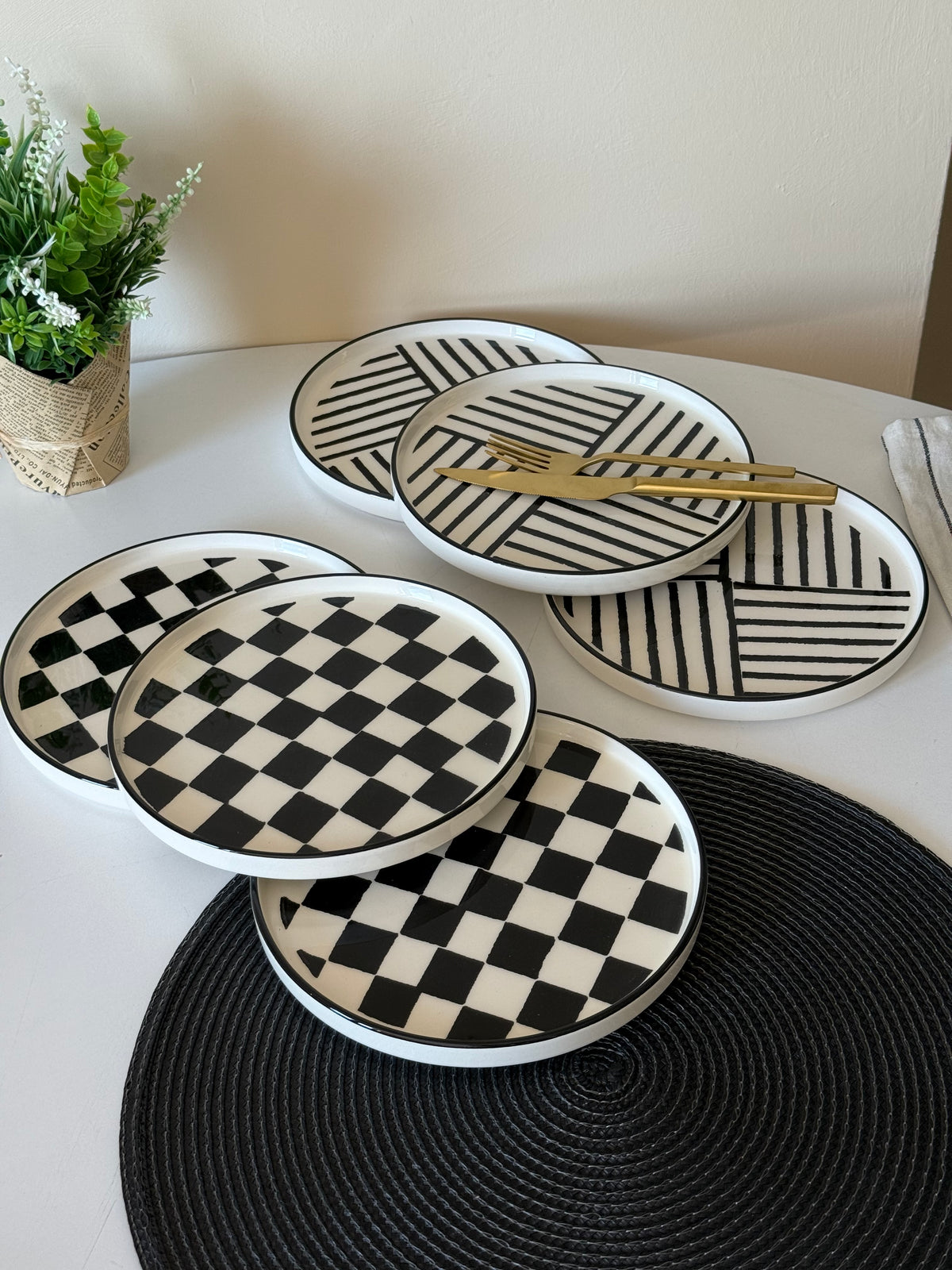 Tokyo Dama Model Pasta Tabağı Seti 6 Adet KOD:0022