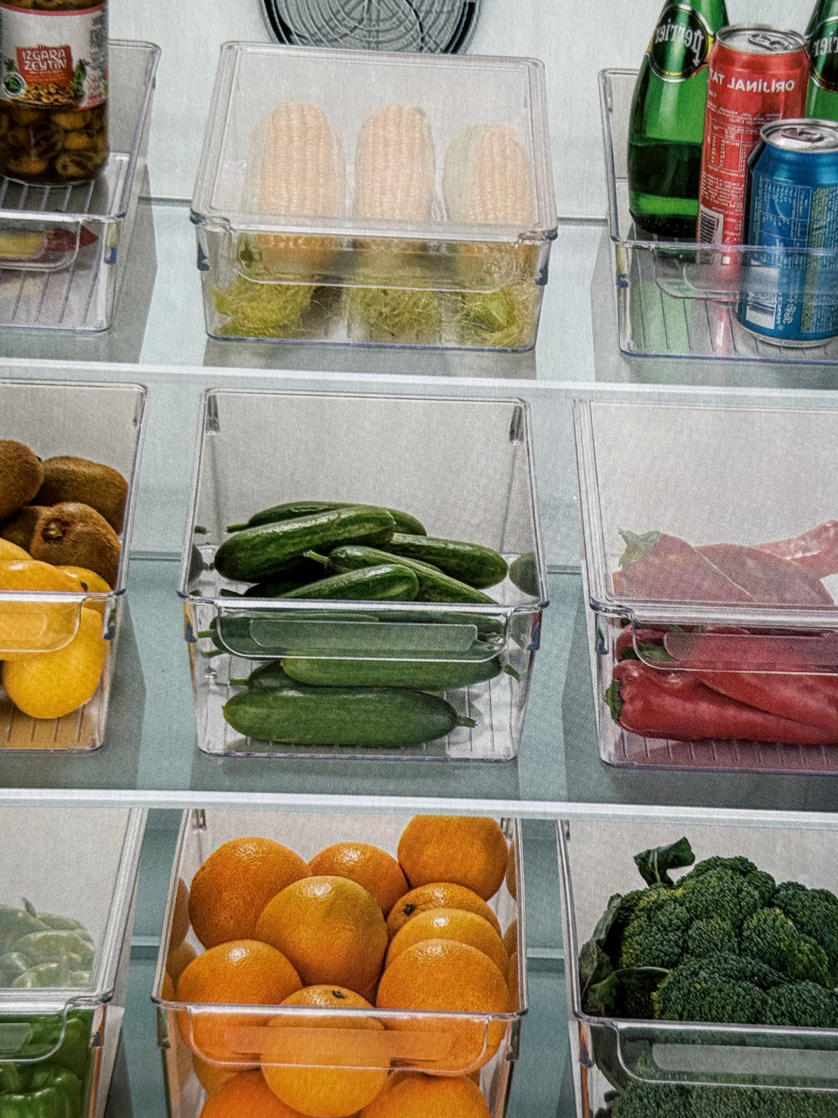 Soft Chef Şeffaf Buzdolabı Organizer 3 Adet