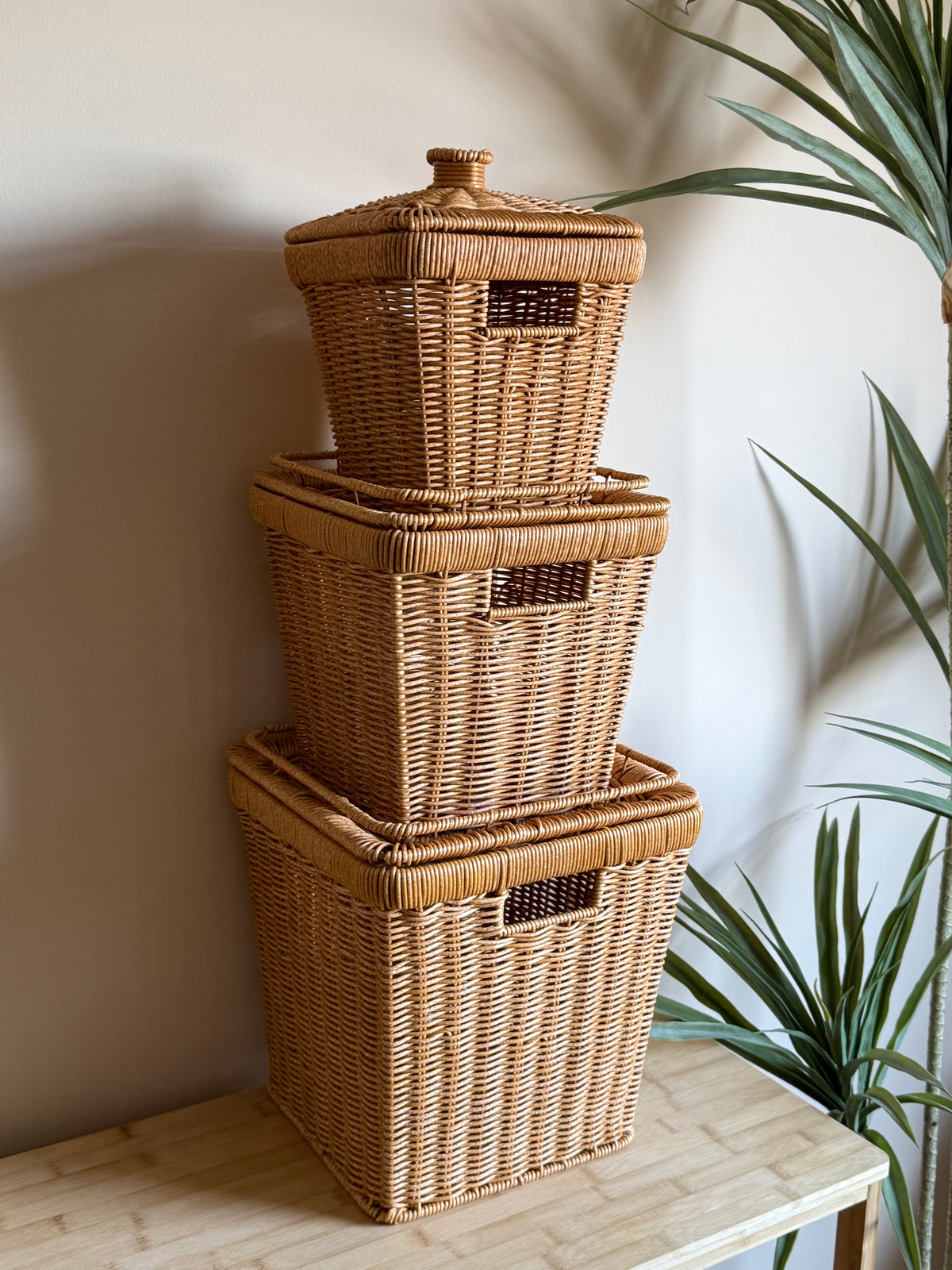 Linda Kare 3 Boy Rattan Patates Soğanlık Seti KOD: