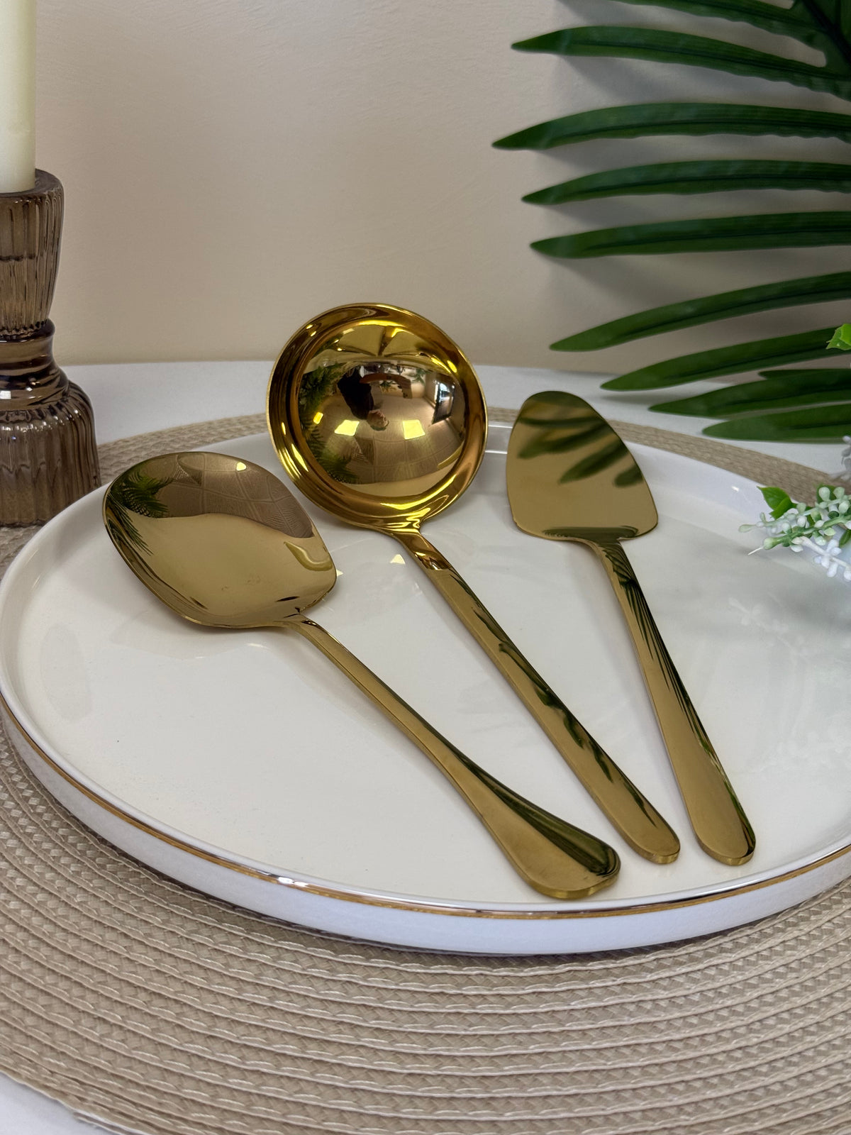 Aden Gold Küçük Boy Servis Seti 3 Adet