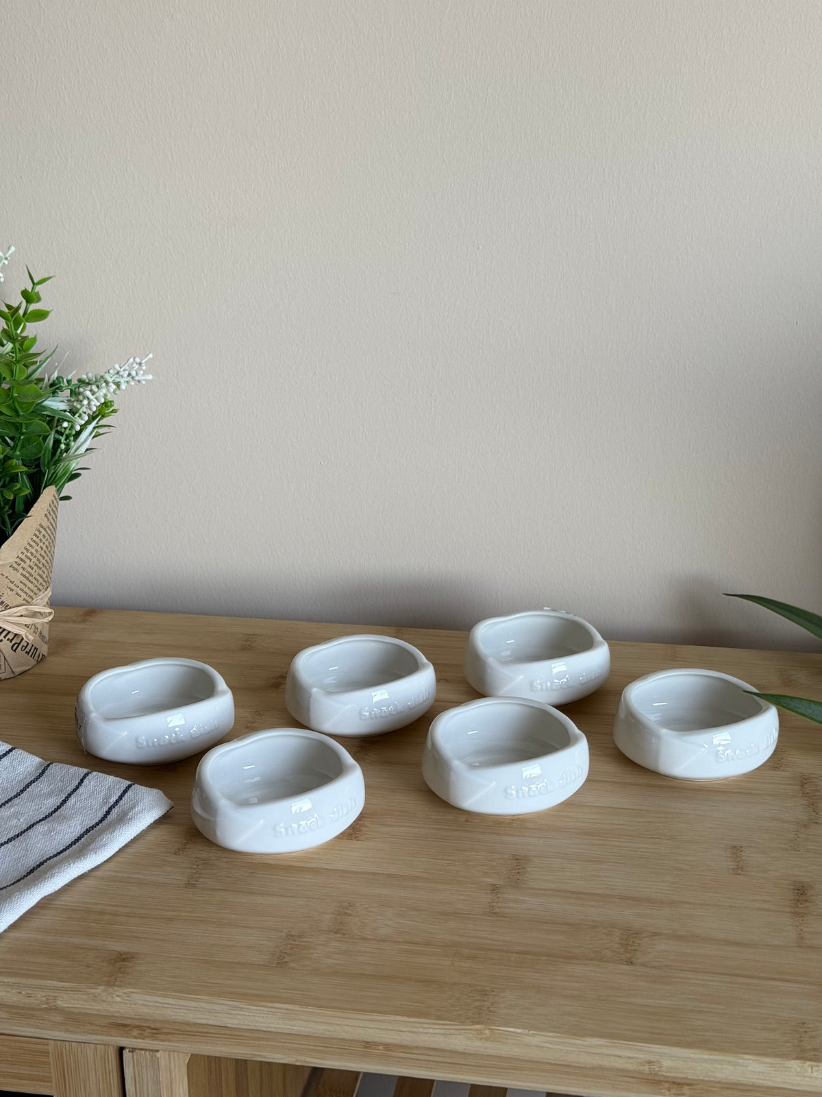 Snack Dish Yuvarlak Porselen Çerezlik Recelik Seti 6 Adet KOD:8334
