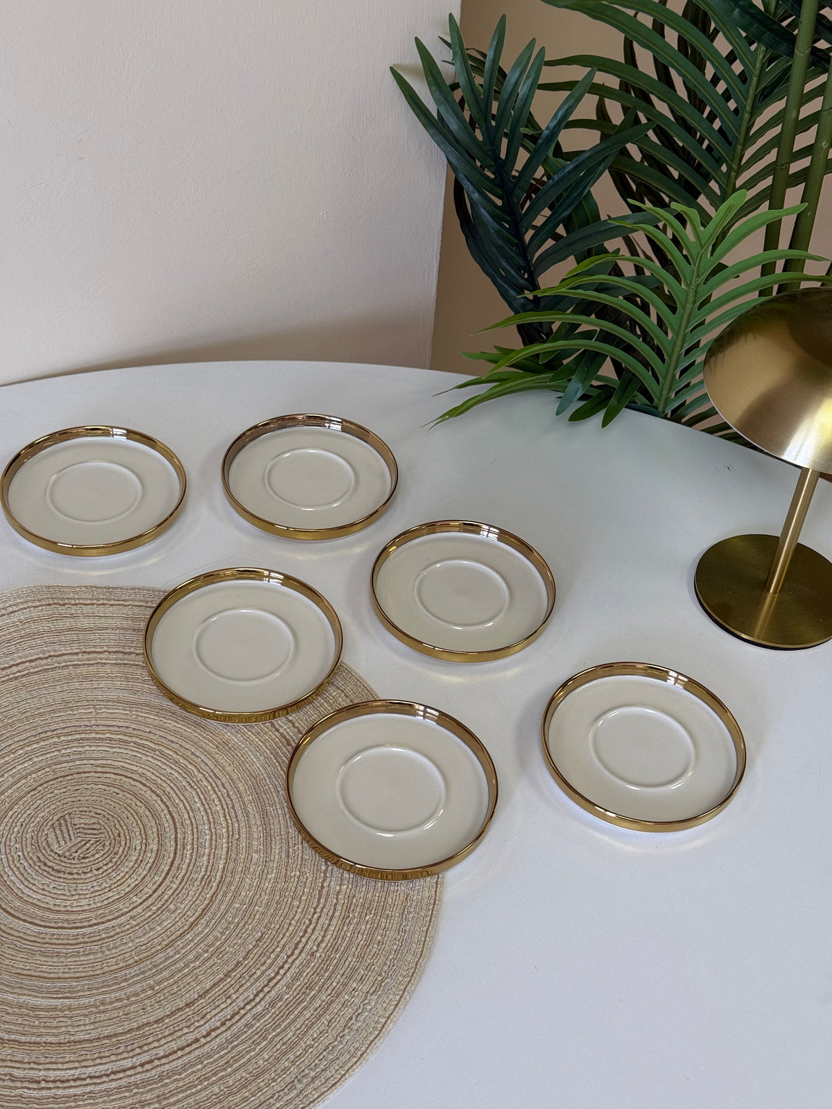 Pama Porselen Yaldızlı Çay Altlığı Seti Gold 6 Adet KOD:0575