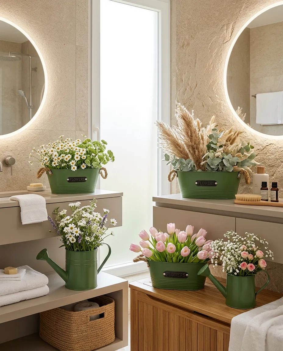 Flowers 5 Parça Saksı Seti Yeşil KOD:5788-5796