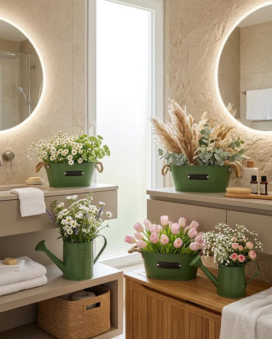 Flowers 5 Parça Saksı Seti Yeşil KOD:5788-5796