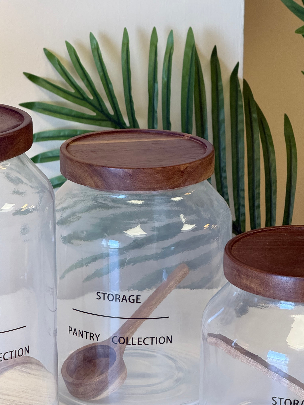 Nature Storage Akasya Ağacı Kapaklı Cam Kavanoz Seti KOD:7645-44-46