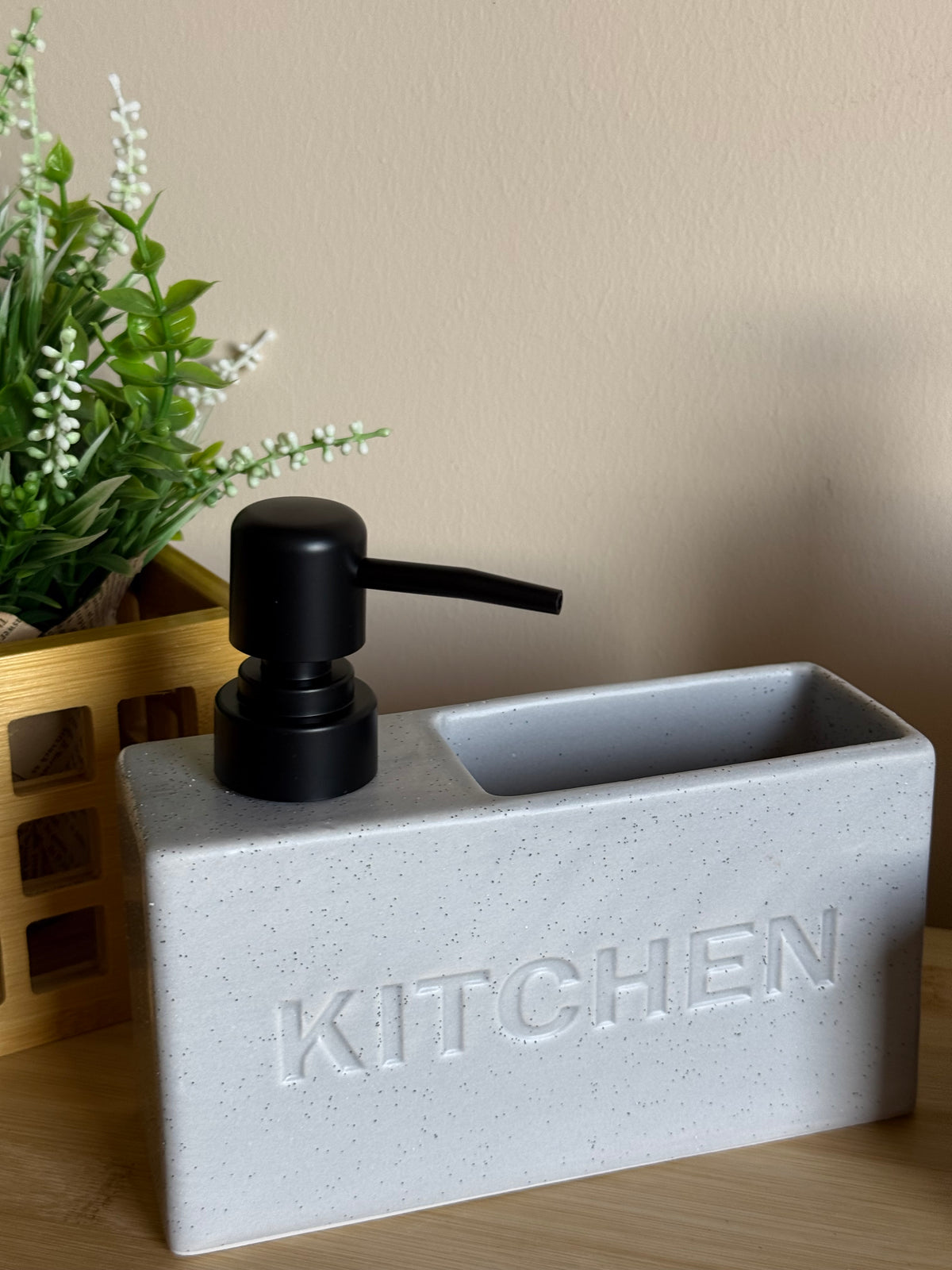 Kitchen Seramik İkili Sıvı Sabunluk Seti Açık Gri KOD:8018–17