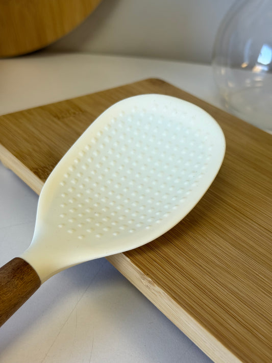 Cook Akasya Ağacı Tutmalı Silikon Pilav Kaşığı Krem KOD:10957