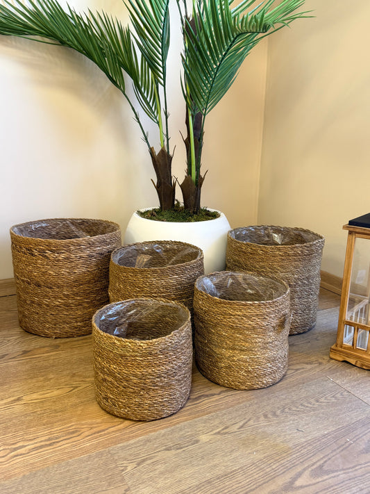 5’li Handmade Hasır Saksı Sepet Organizer Set
