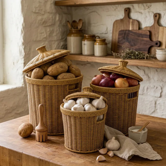 Linda 3 Boy Rattan Patates Soğanlık Seti KOD:87