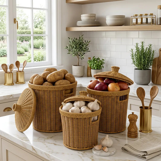 Linda 3 Boy Rattan Patates Soğanlık Seti KOD:87