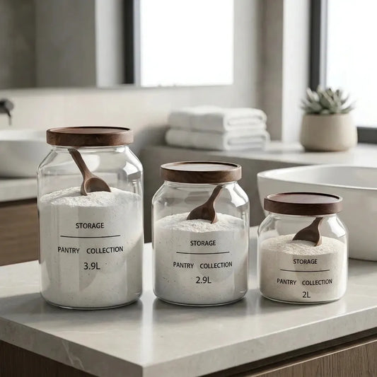 Nature Storage Akasya Ağacı Kapaklı Cam Kavanoz Seti KOD:7645-44-46
