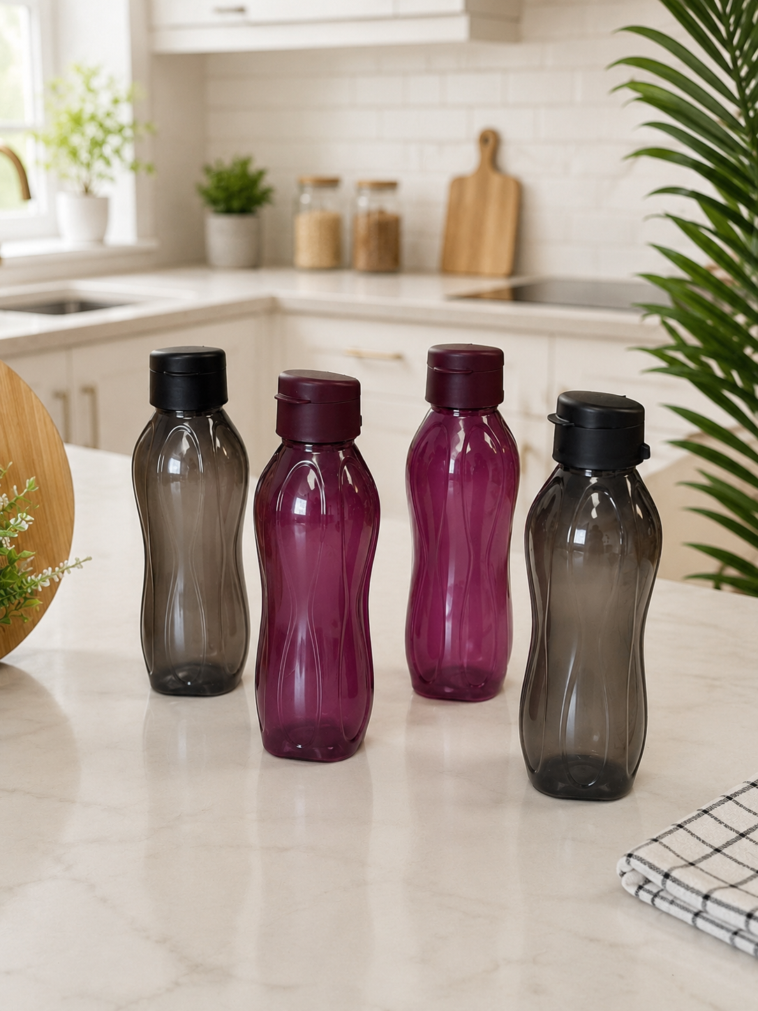 Homeniva 2 Li Set Alana 2 Li Set Hediye Matara 750 ml Siyah-Bordo