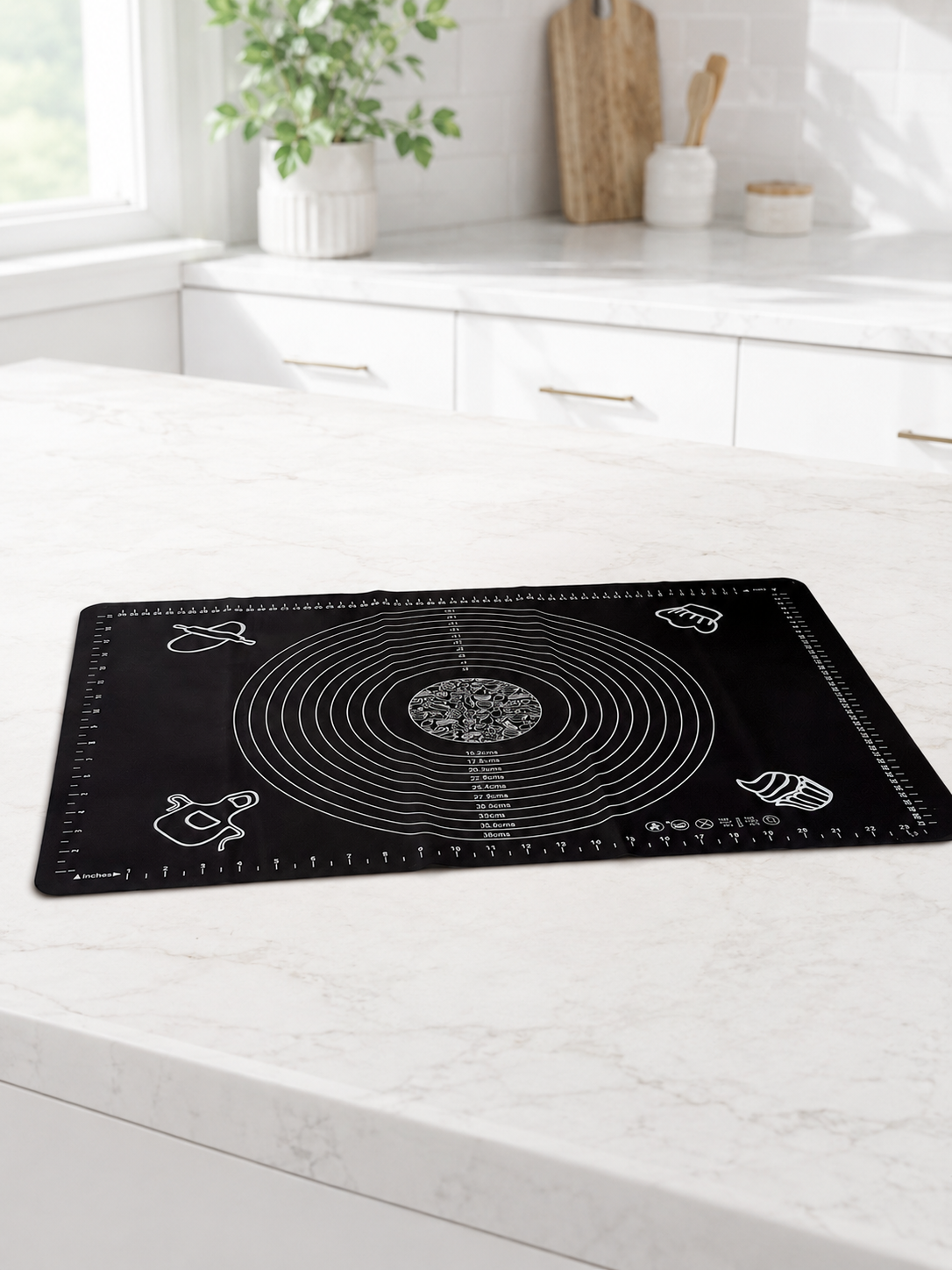 Homeniva Silikon Hamur Açma Matı Siyah 60 cm