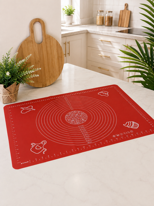 Homeniva Silikon Hamur Açma Matı Kırmızı 60 cm