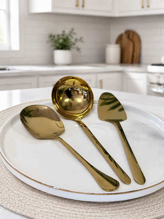 Aden Gold Küçük Boy Servis Seti 3 Adet