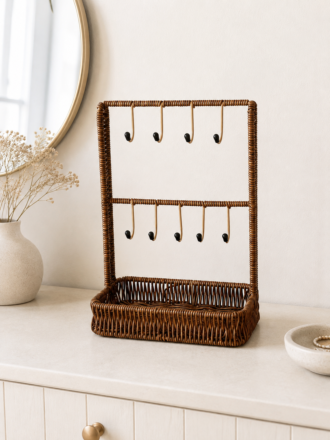 Berry Rattan Çok Amaçlı Askı Kahve Rengi KOD:54715